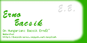 erno bacsik business card